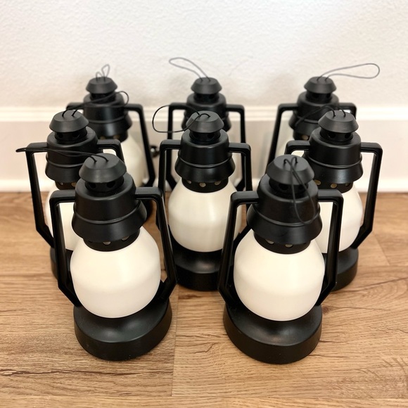 2pk IKEA Vinterfest LED Black White Battery Lanterns Indoor Outdoor Lights - Picture 5 of 7